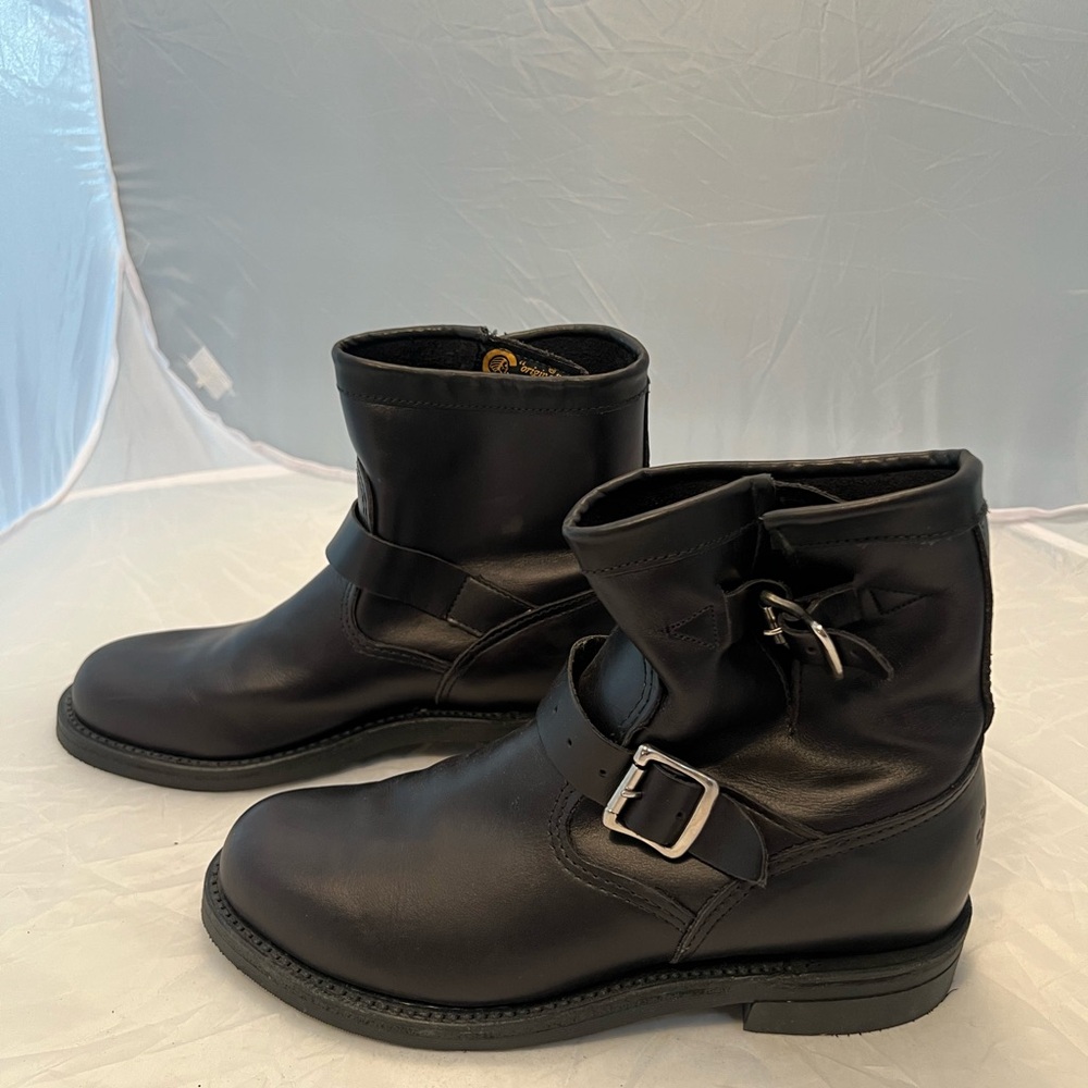 Chippewa Black Leather Moto Boots